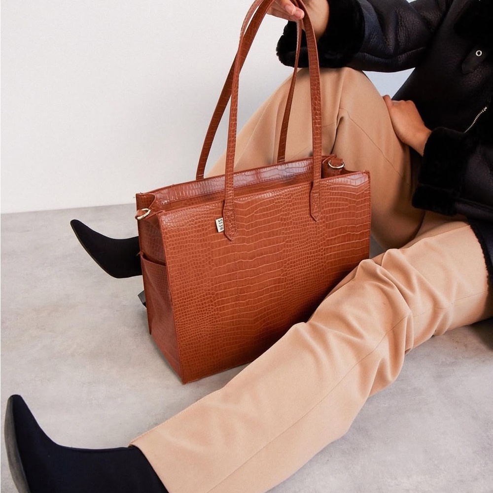 Beis The Work Tote - Cognac Brown